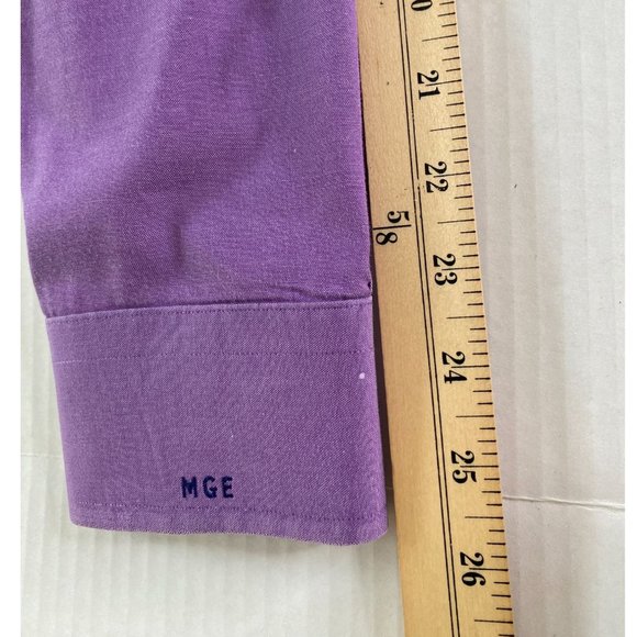 Paul Fredrick Purple Button Down Trim Fit Long Sleeve Shirt Size 16 1/2 - 36 - Picture 8 of 8